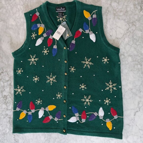 Extra Point by Reference Point Christmas Sweater Vest Size 2X Festive Holiday - Picture 1 of 6